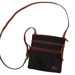 Dooney & Bourke black nylon crossbody multi zip purse